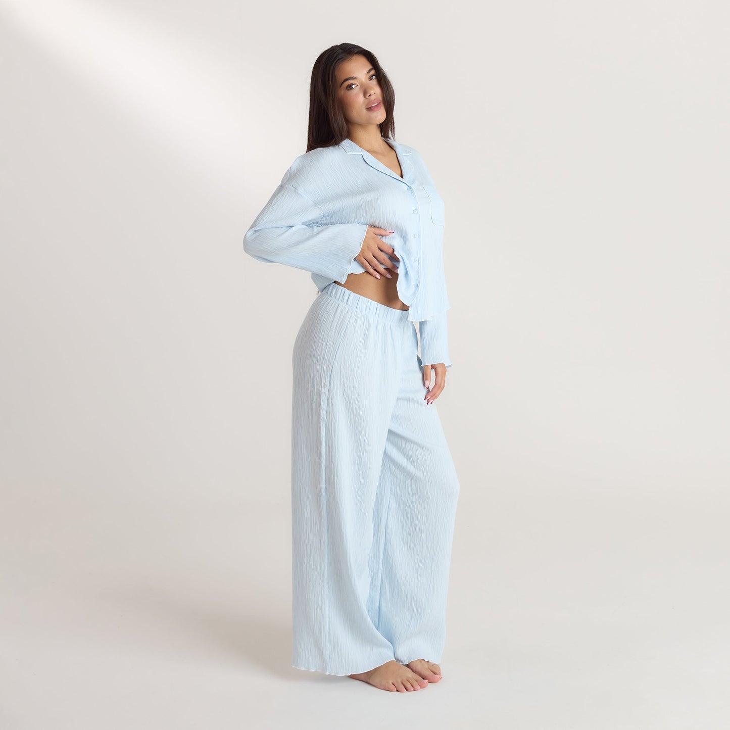 Crinkle Pyjama Bottoms - Blue