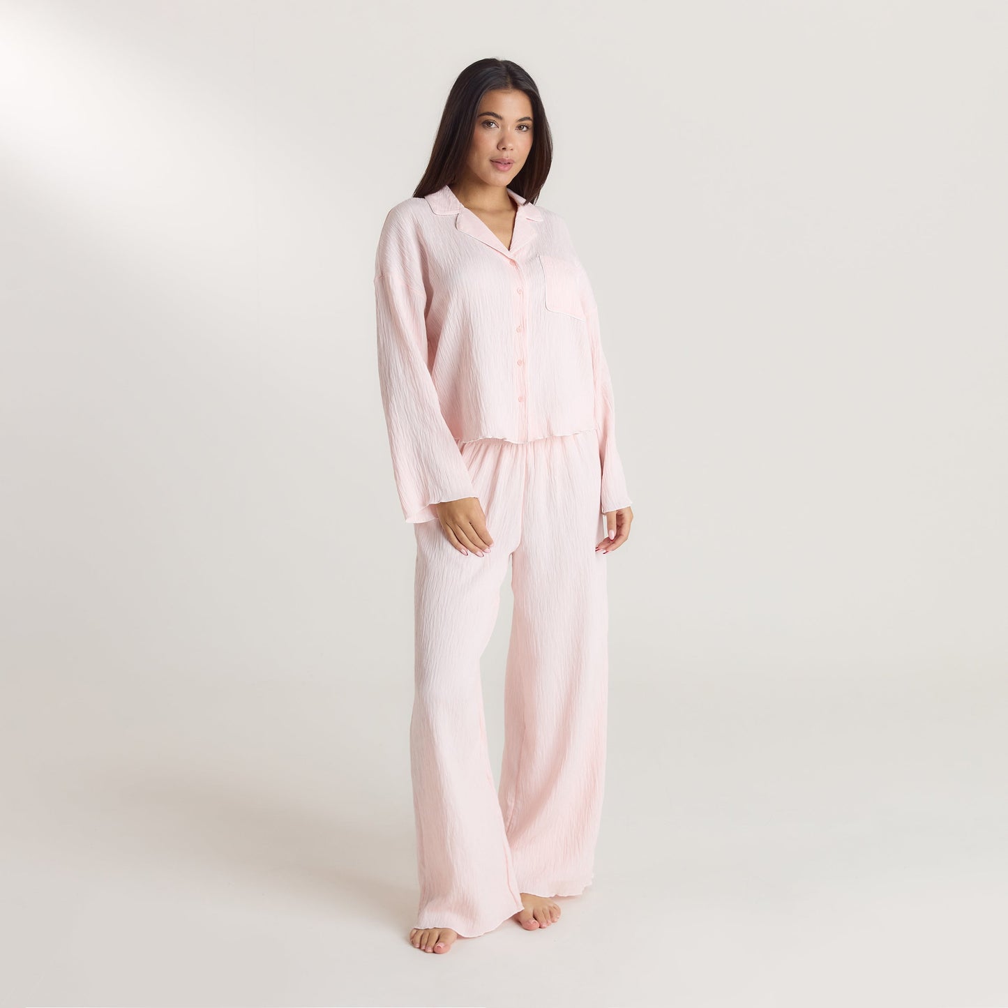 Crinkle Pyjama Bottoms - Pink