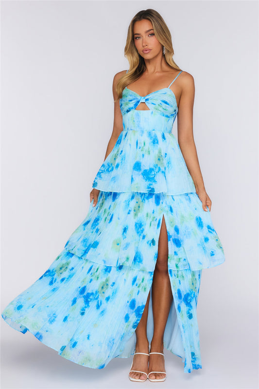 Pretty Little Petals Maxi Dress Blue