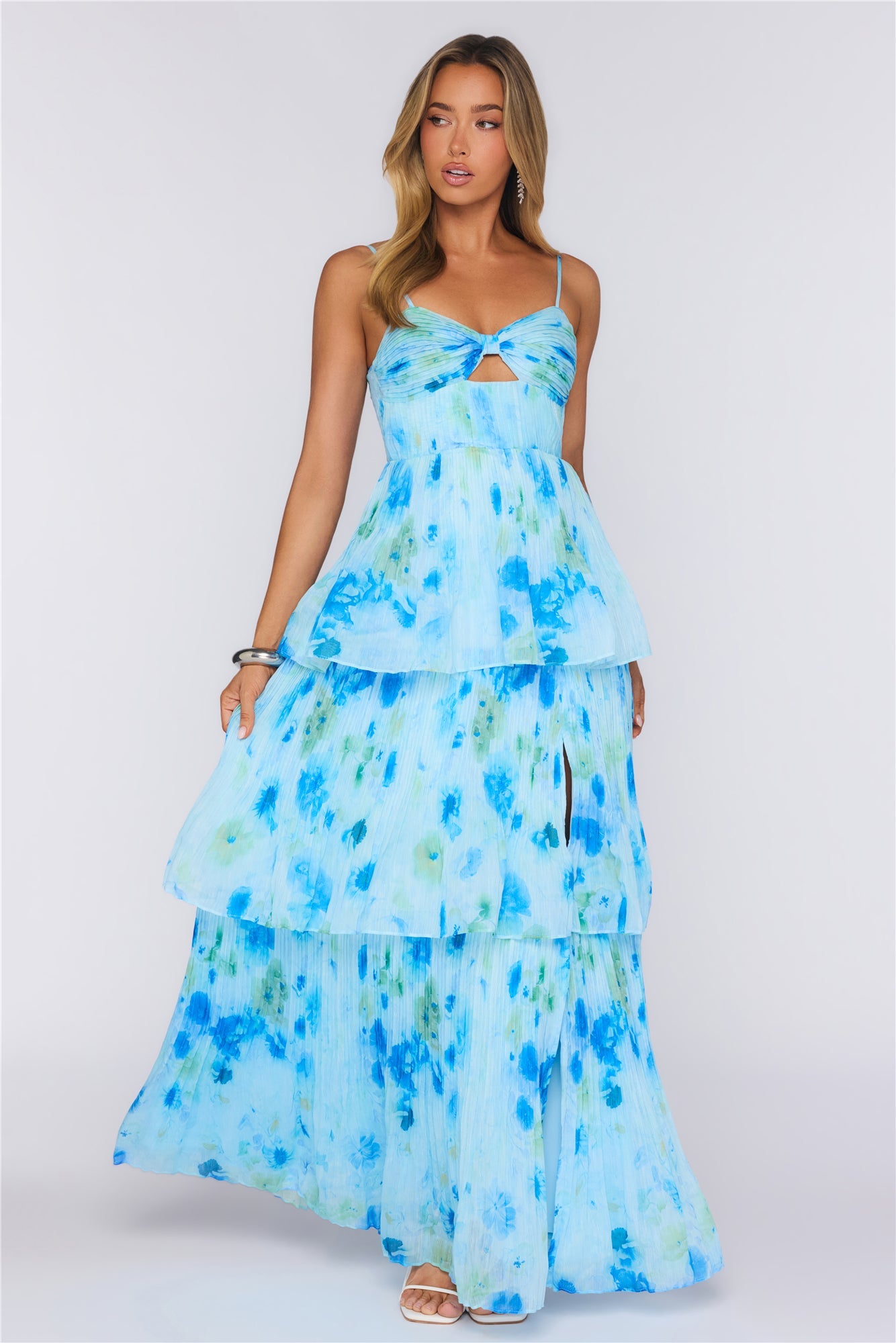 Pretty Little Petals Maxi Dress Blue