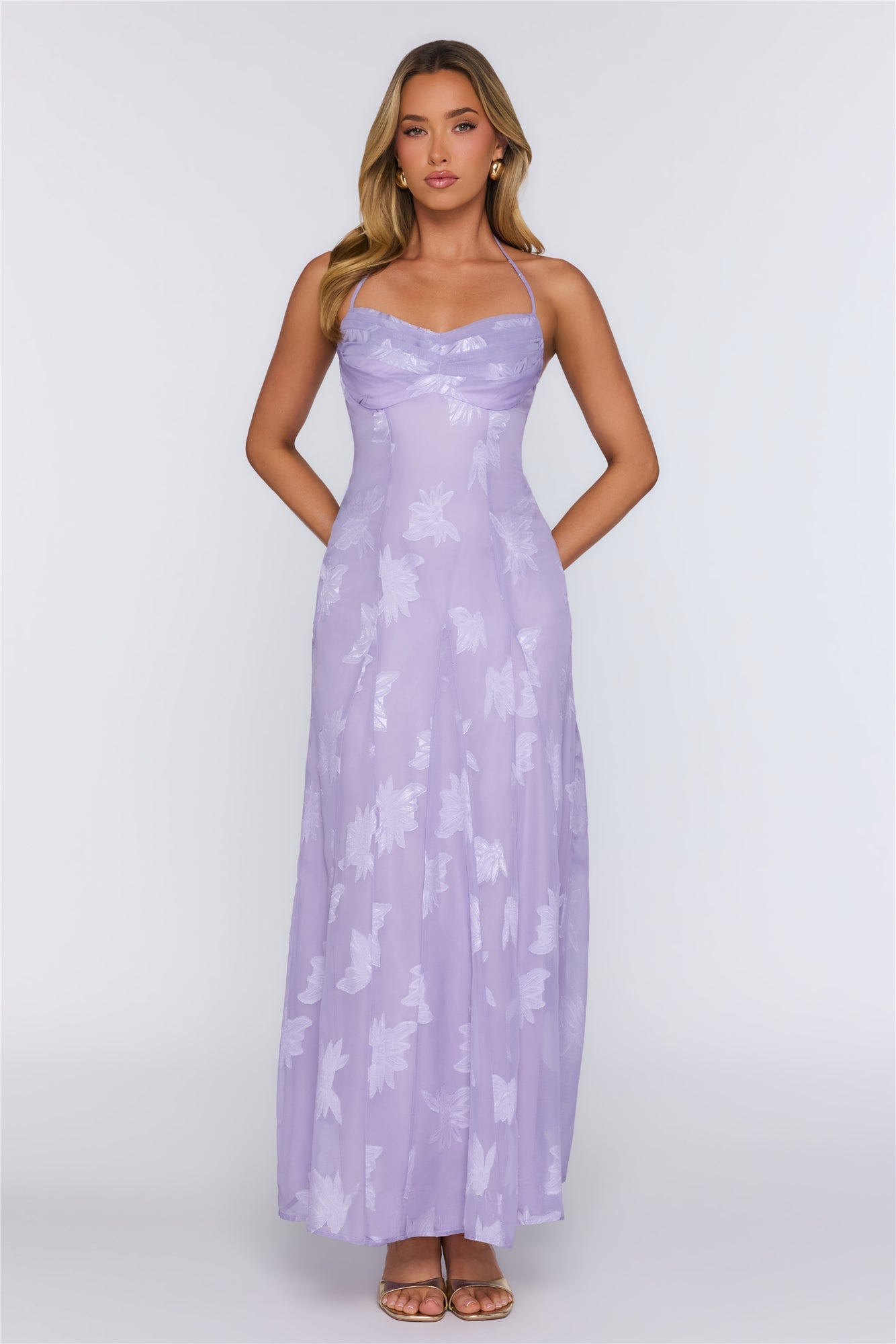 Dress Edit Halter Maxi Dress Purple