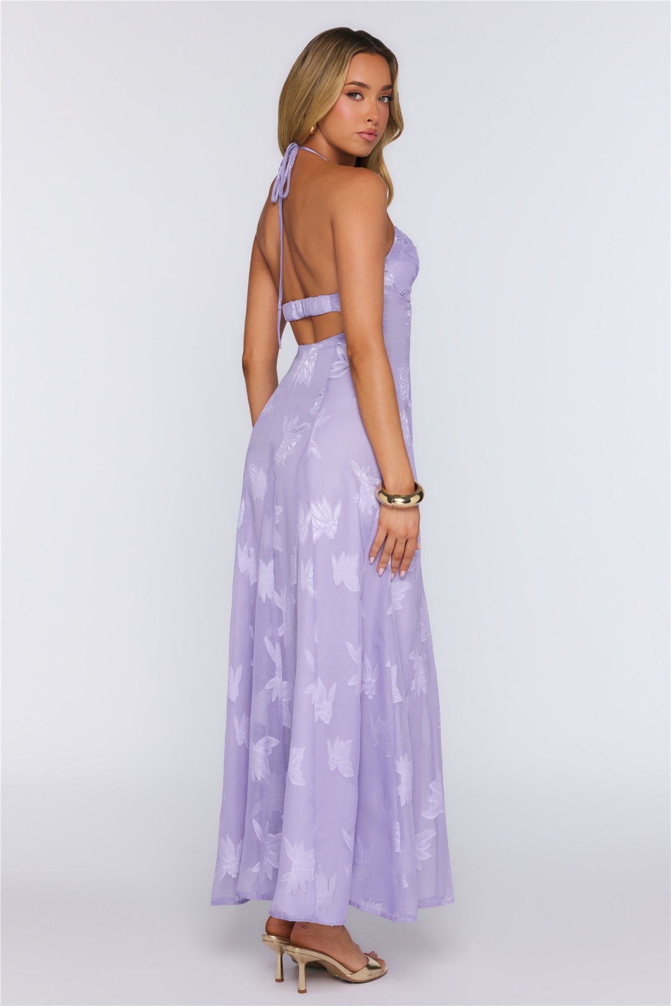 Dress Edit Halter Maxi Dress Purple