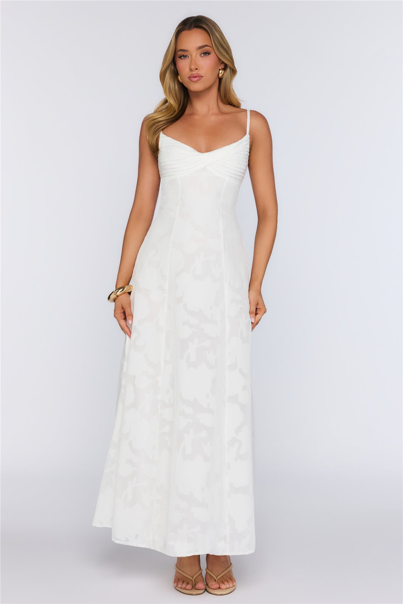 Pine Blossom Maxi Dress White