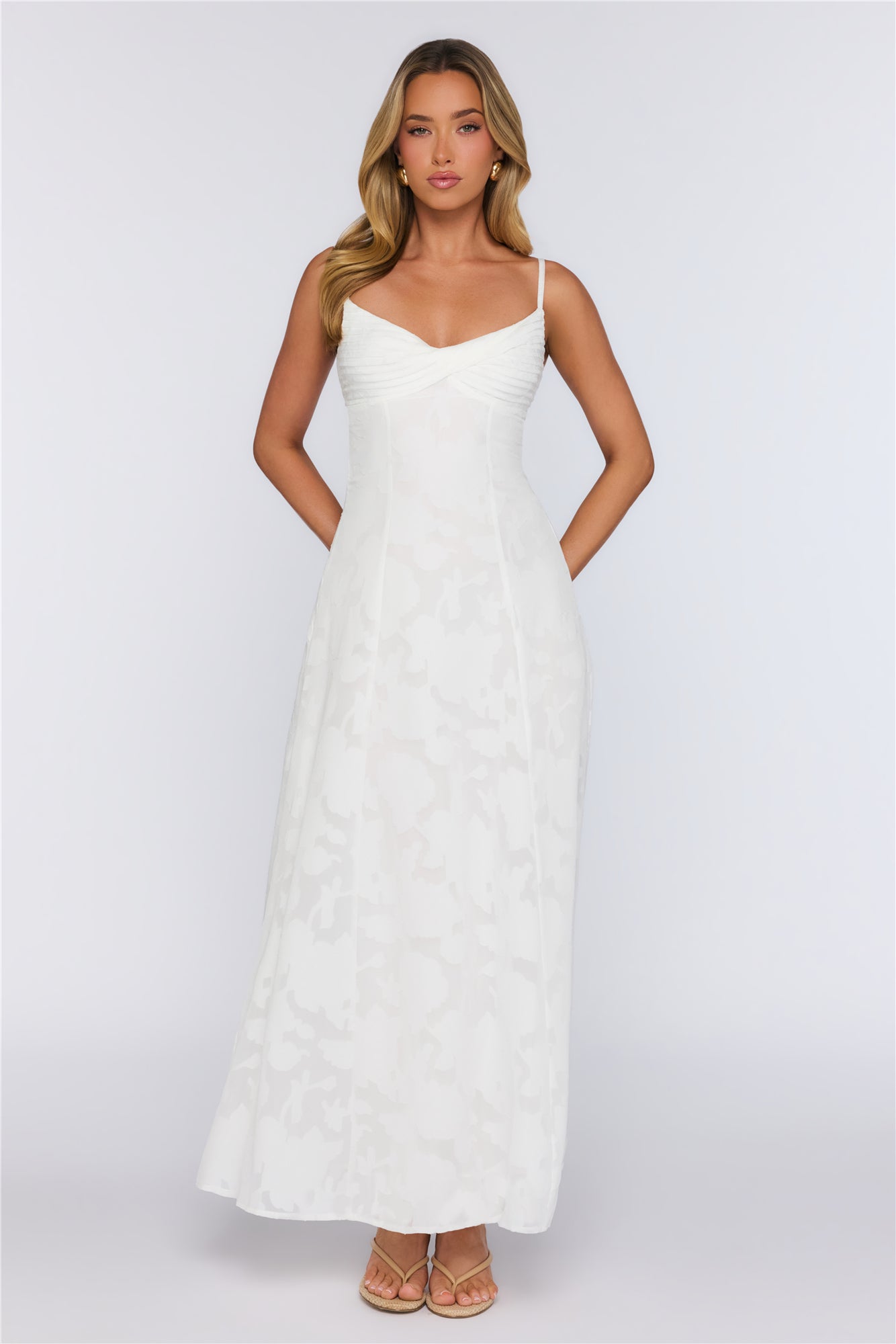 Pine Blossom Maxi Dress White