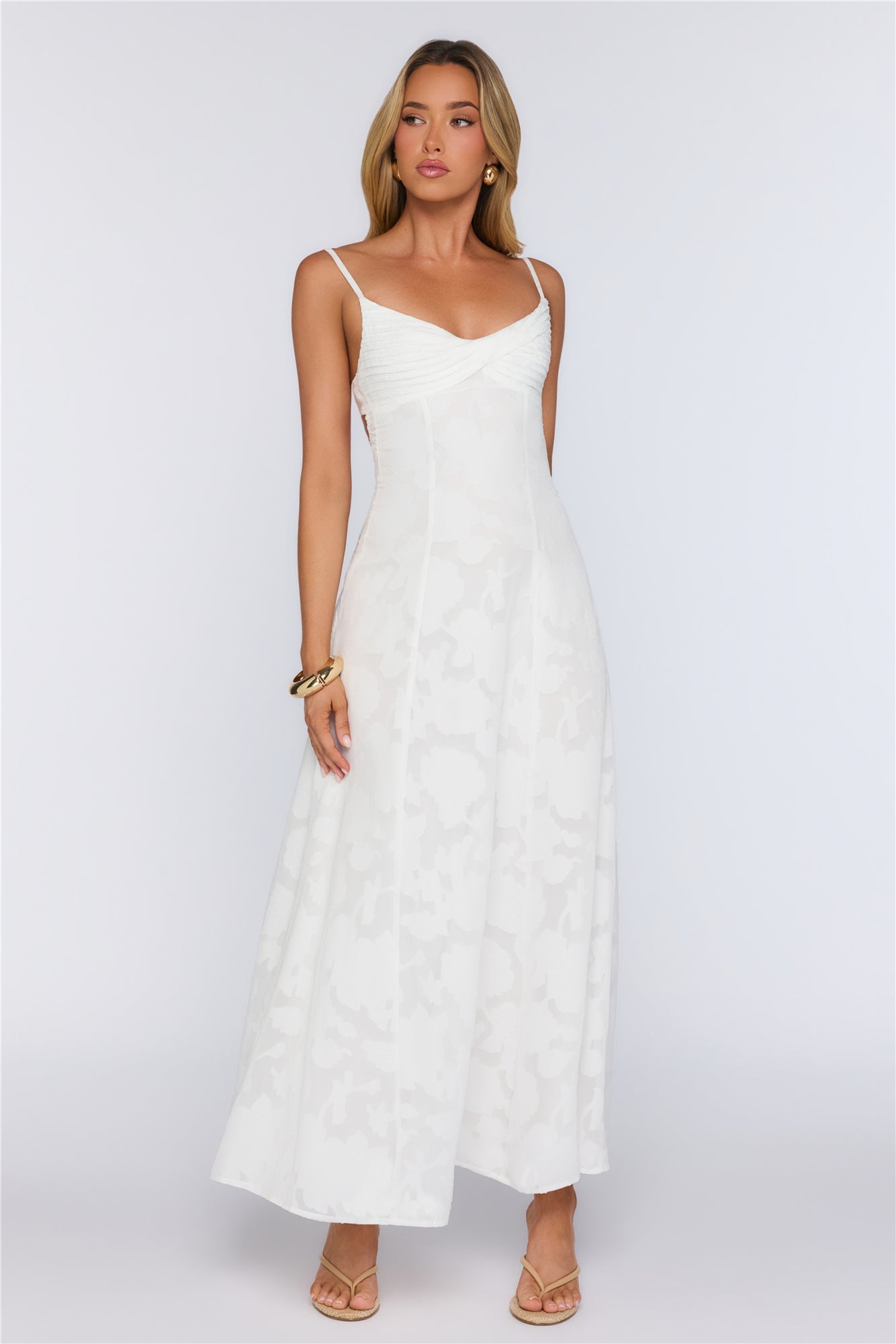 Pine Blossom Maxi Dress White