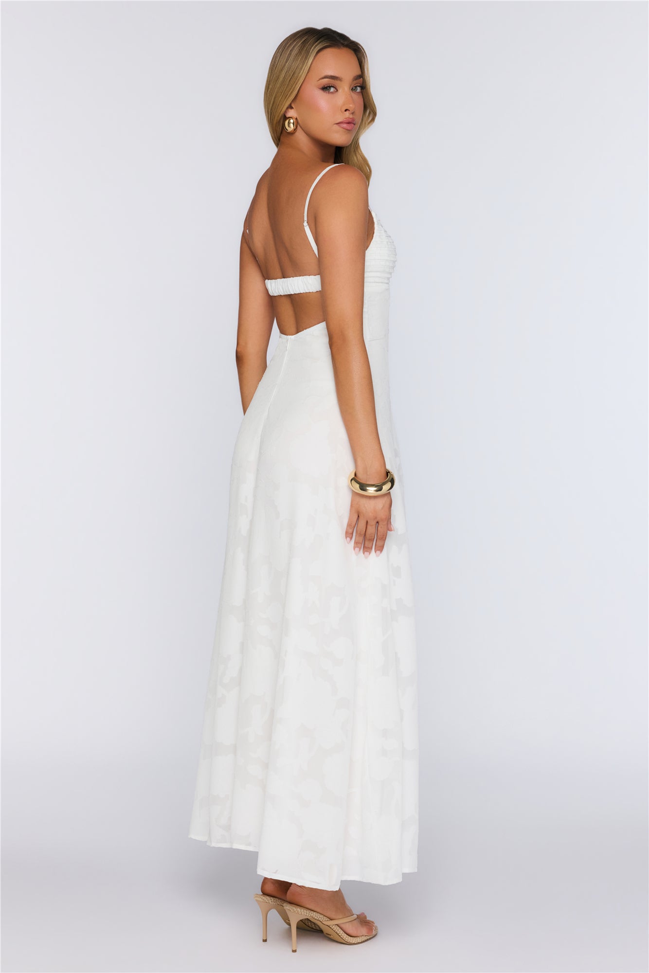Pine Blossom Maxi Dress White