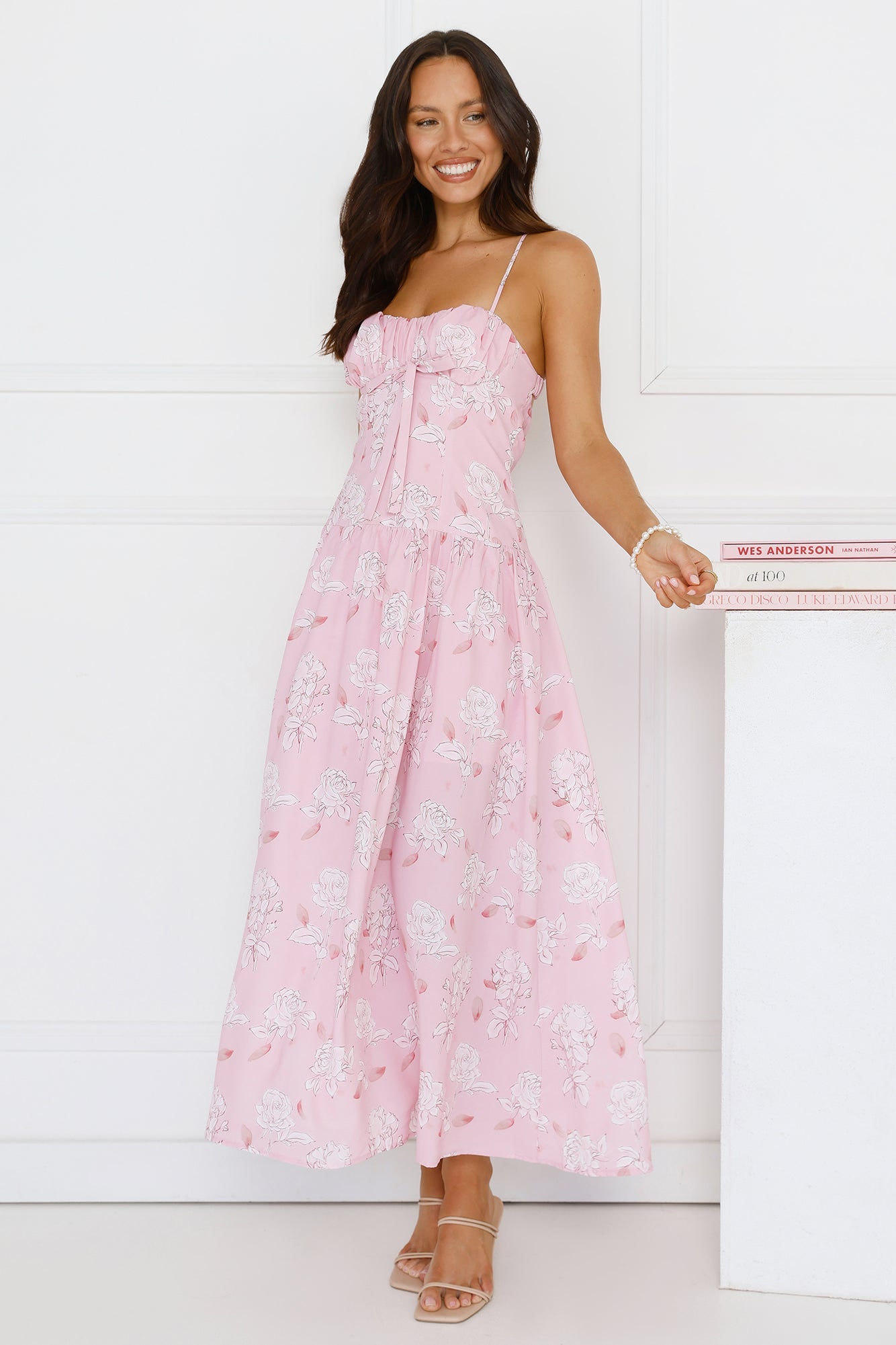 Palm Dreams Midi Dress Pink