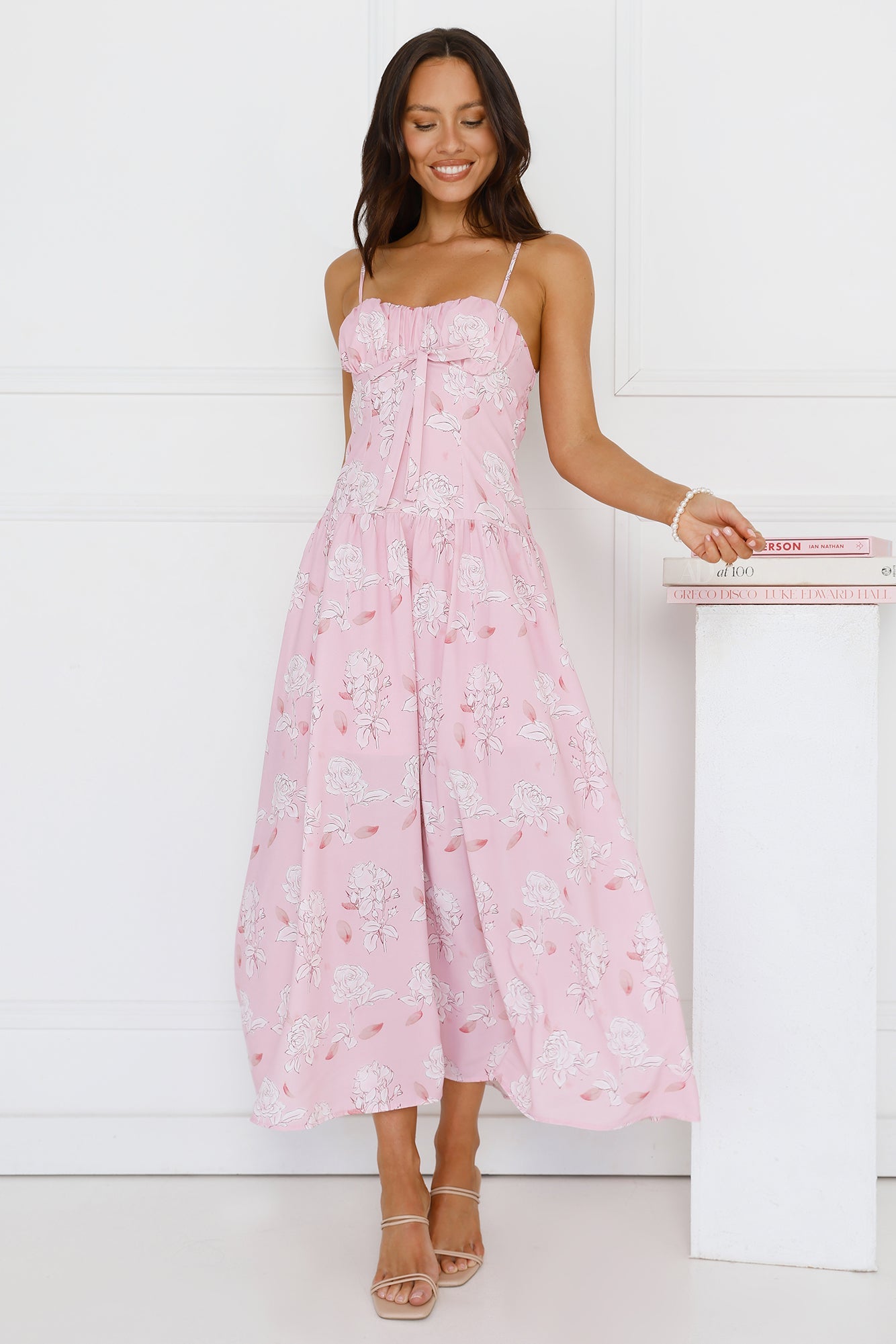 Palm Dreams Midi Dress Pink