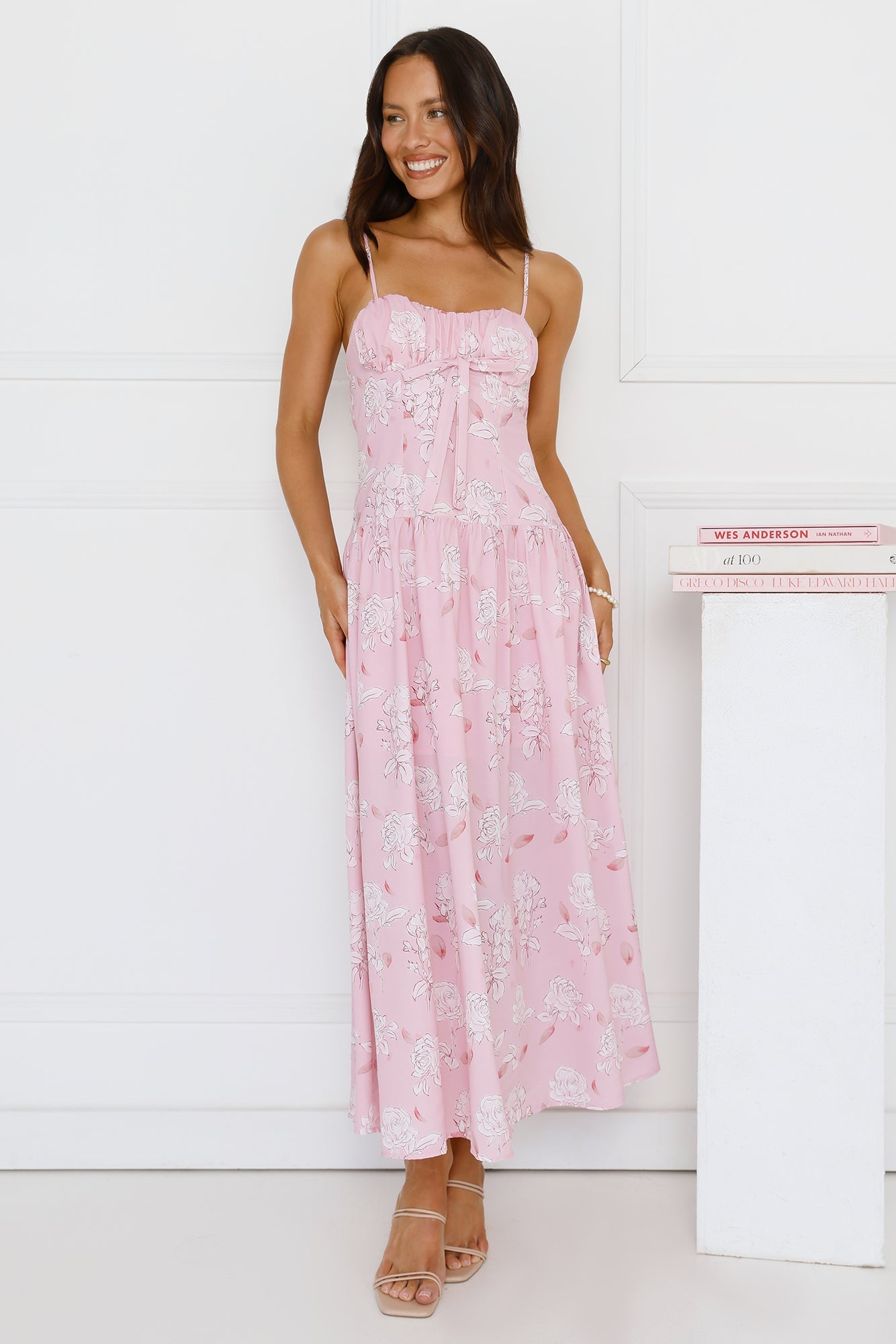 Palm Dreams Midi Dress Pink