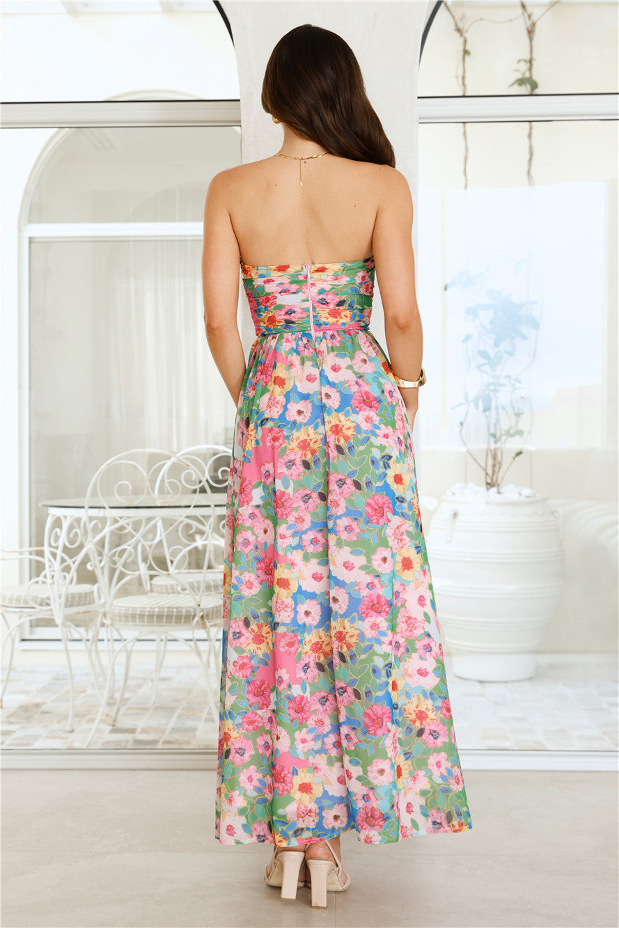 Floral Vibe Strapless Maxi Dress Floral