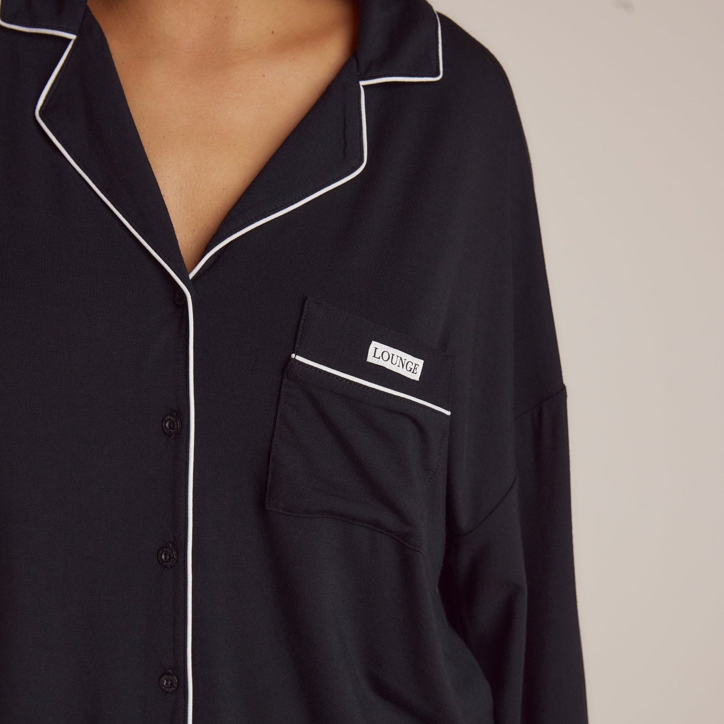Modal Pyjama Shirt - Black