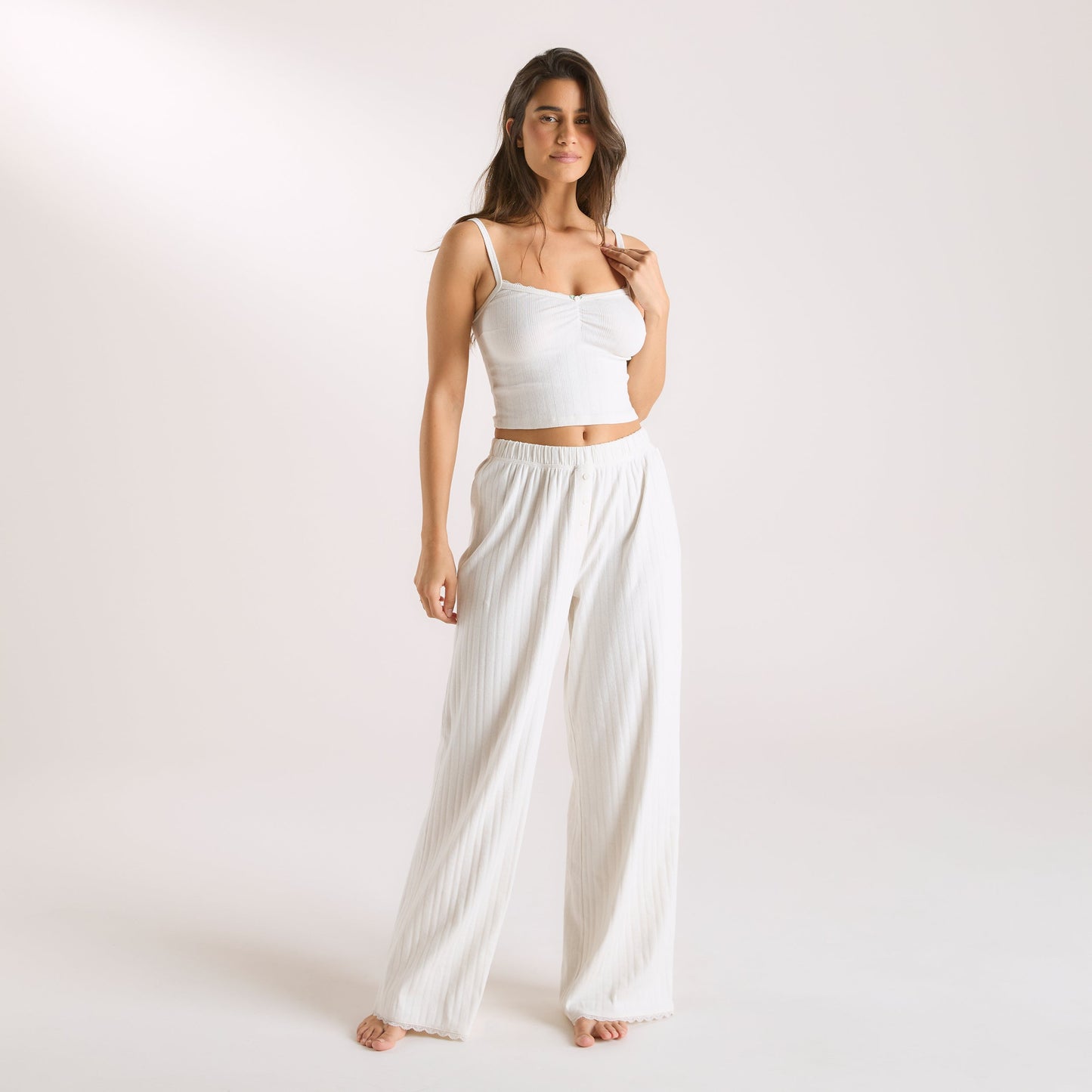 Pointelle Pyjama Bottoms - Cream