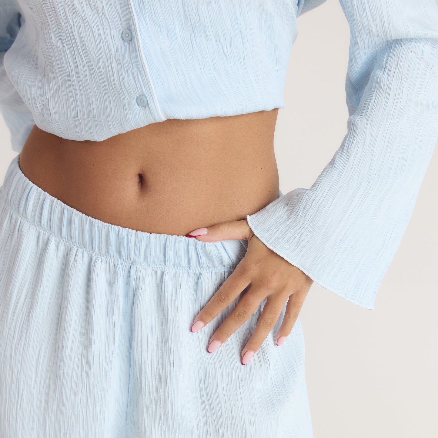 Crinkle Pyjama Bottoms - Blue