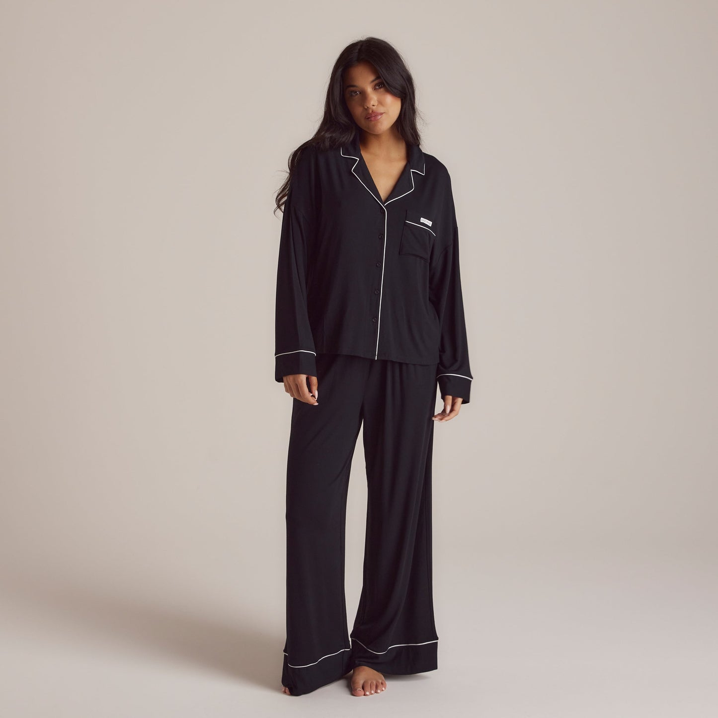 Modal Pyjama Shirt - Black