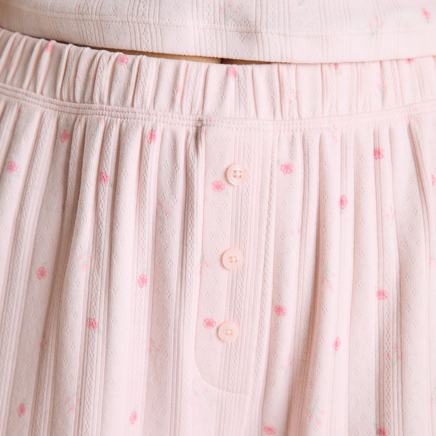 Pointelle Pyjama Bottoms - Pink Floral