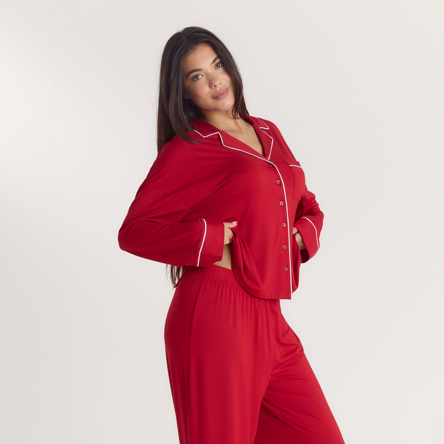 Alpine Dreams Pyjama Shirt - Red
