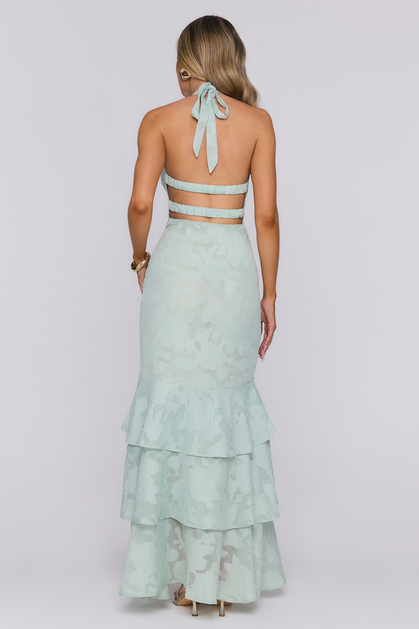 Take The Chance Halter Maxi Dress Sage