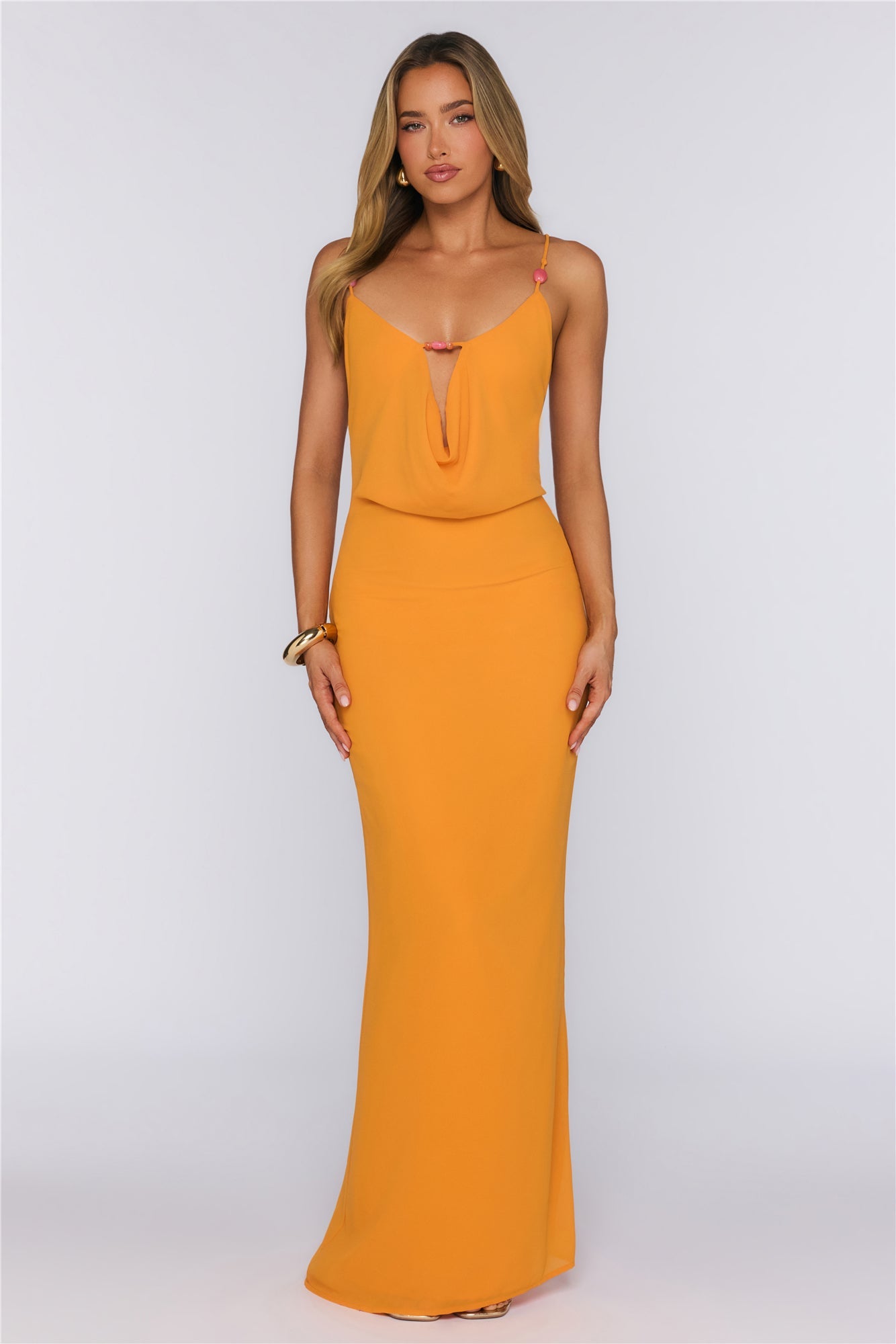 Coral Glow Maxi Dress Orange