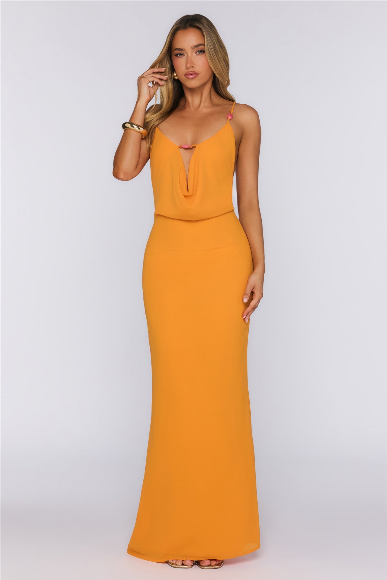 Coral Glow Maxi Dress Orange