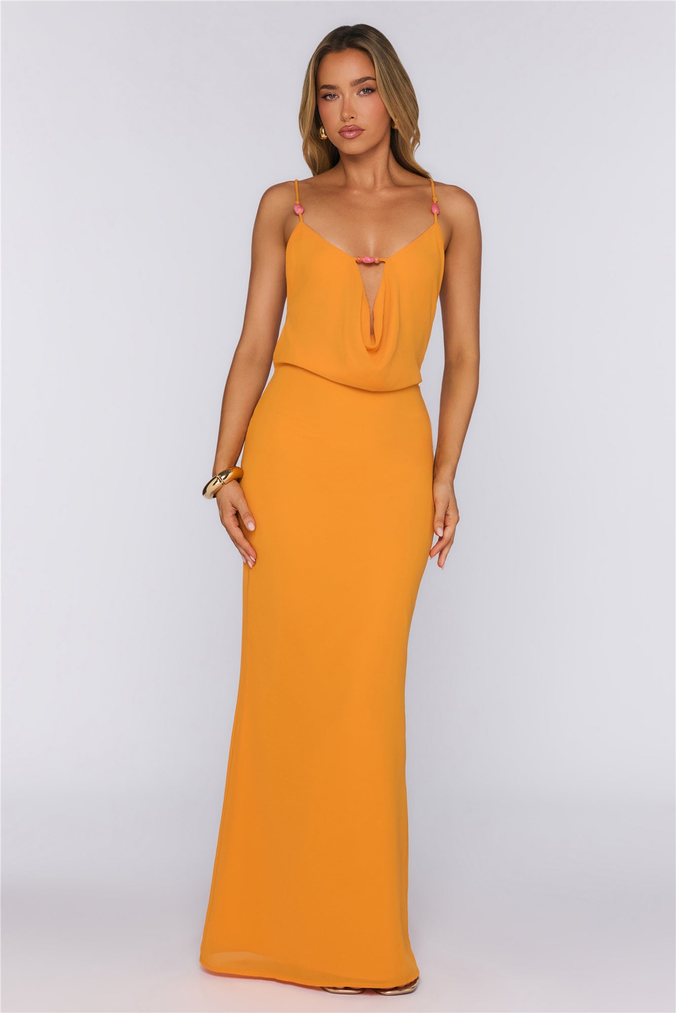 Coral Glow Maxi Dress Orange