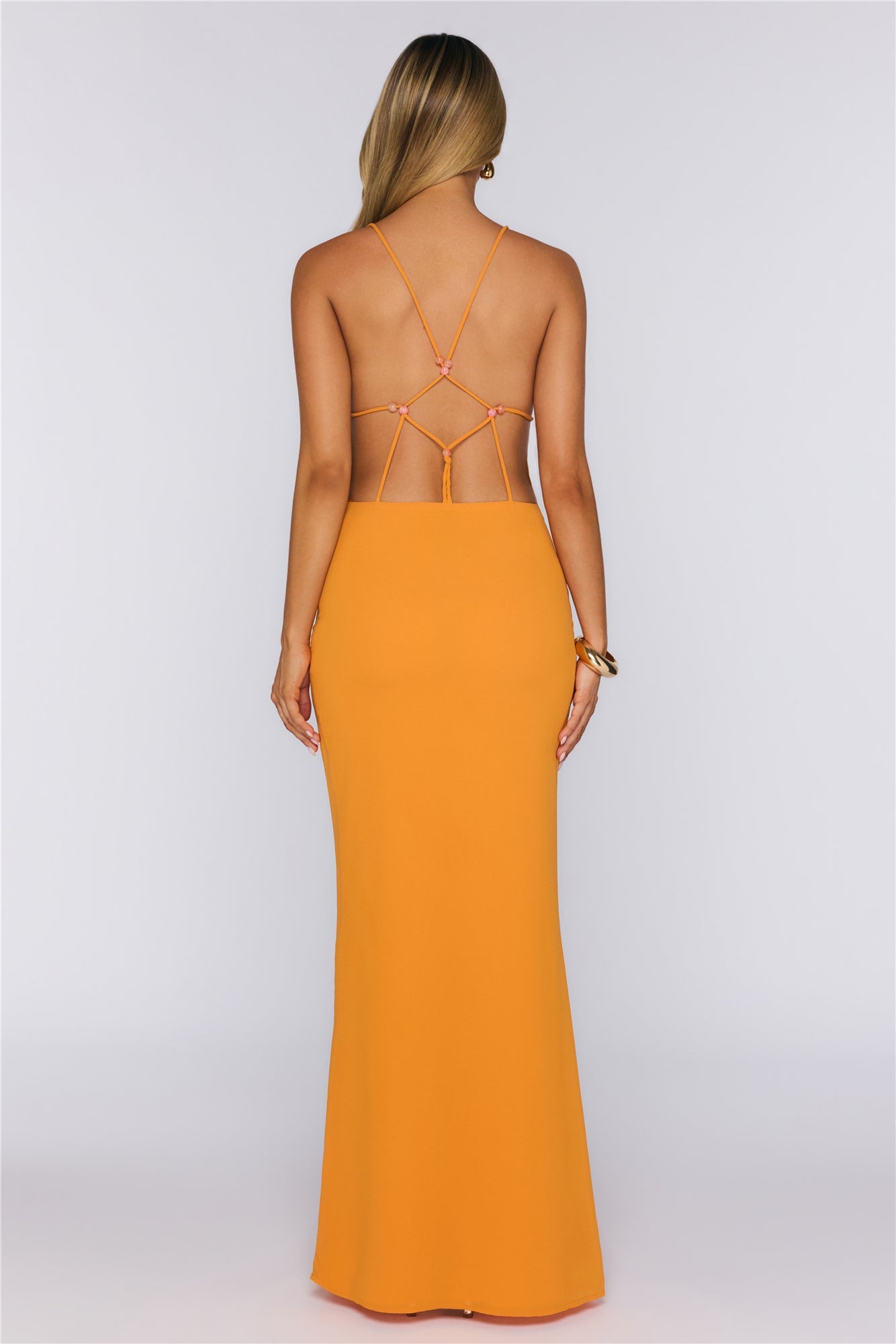 Coral Glow Maxi Dress Orange