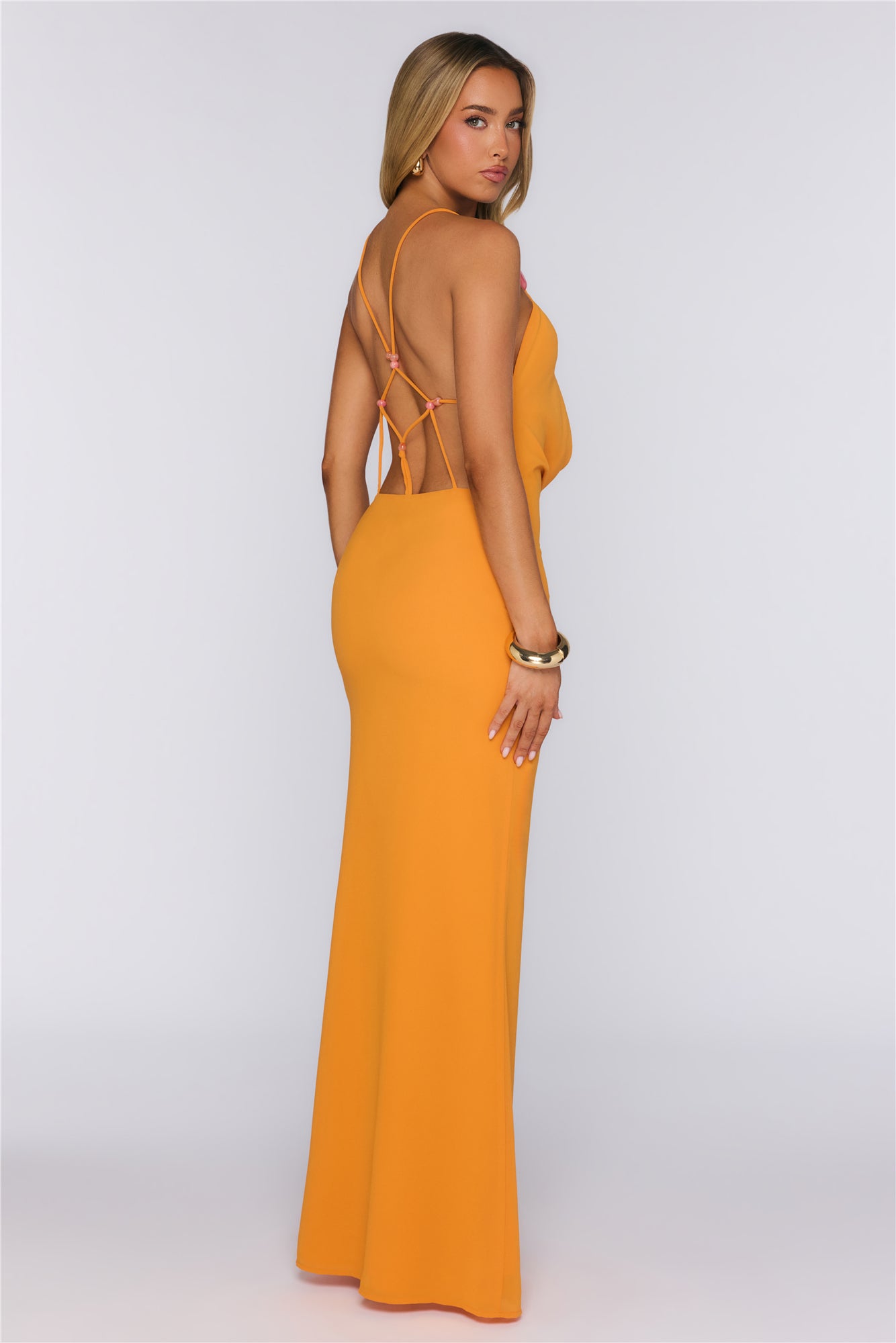 Coral Glow Maxi Dress Orange