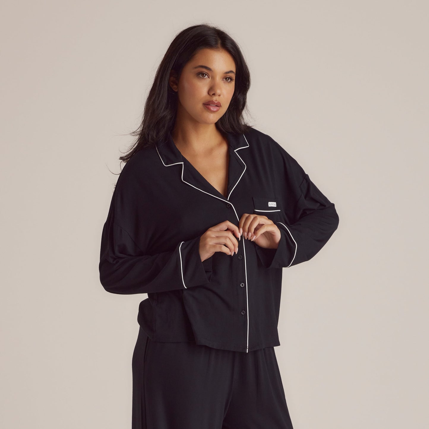 Modal Pyjama Shirt - Black