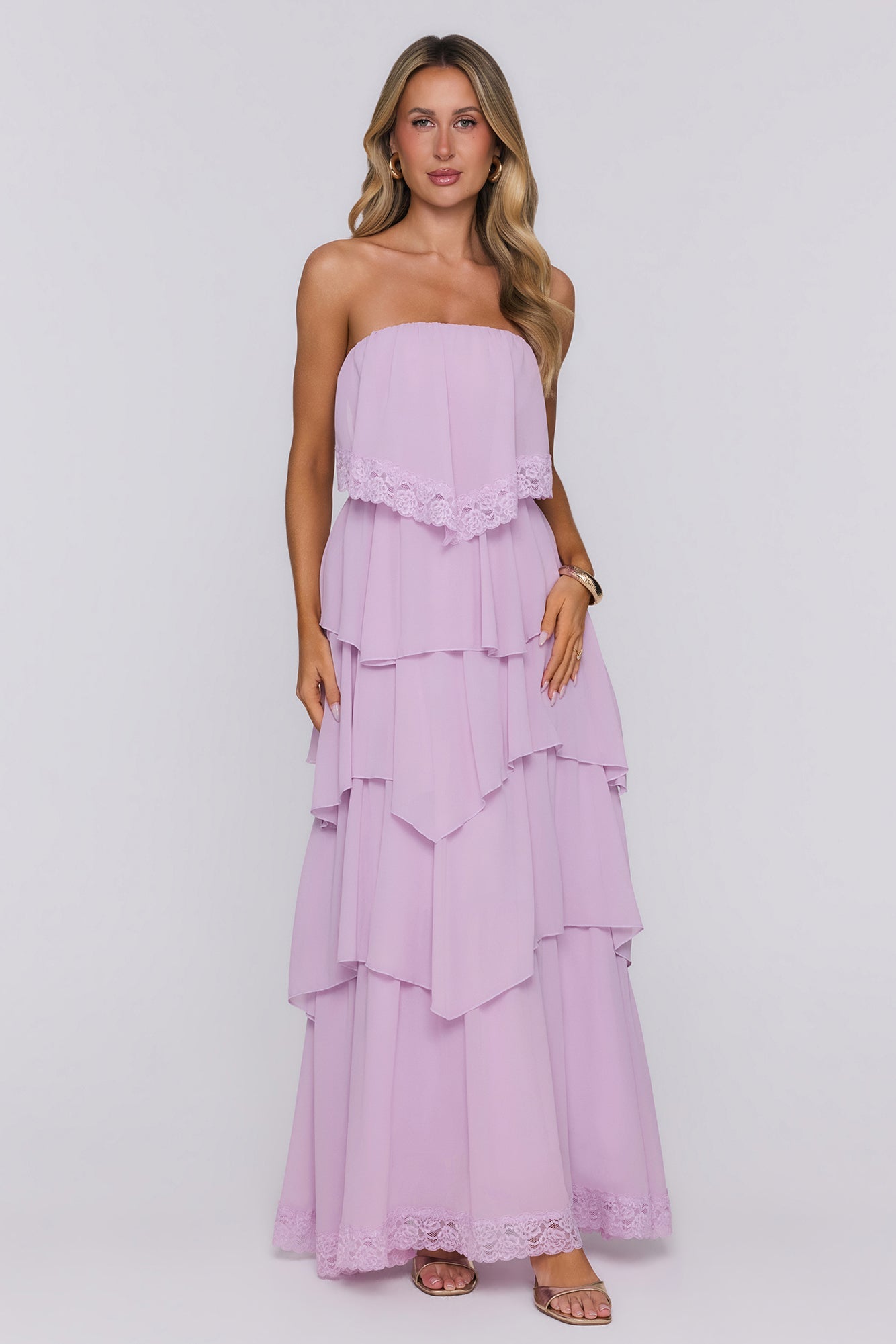 Starlet Season Strapless Maxi Dress Lilac