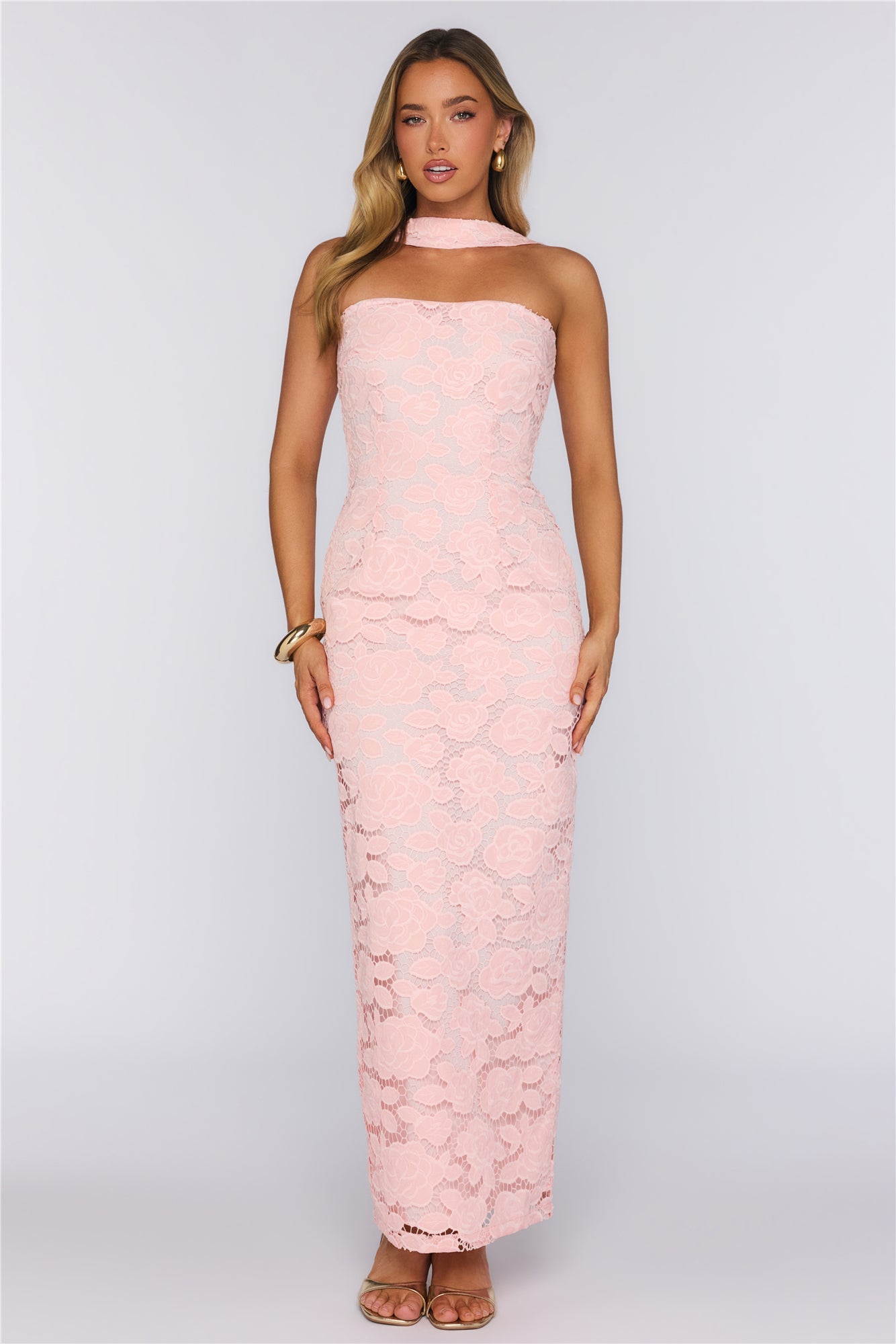 Best Is Calling Embroidered Maxi Dress Pink