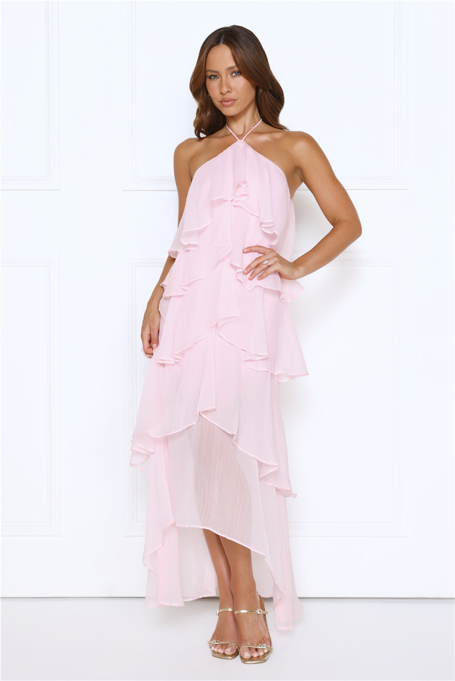 Dreamlight Affair Halter Maxi Dress Pink