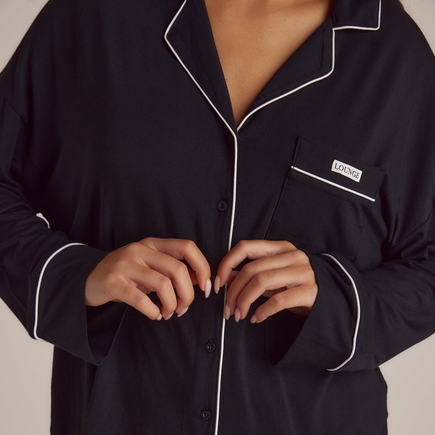 Modal Pyjama Shirt - Black
