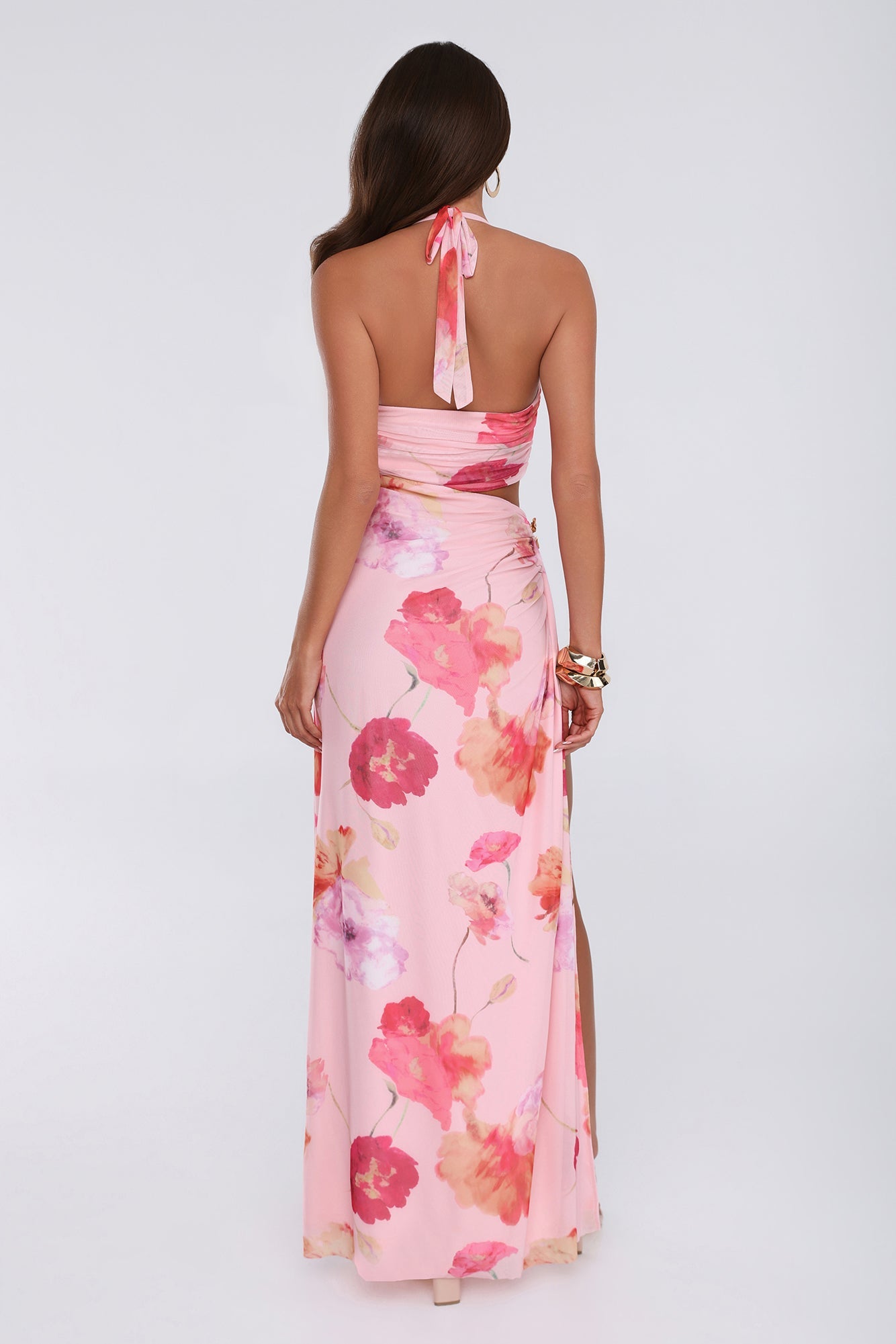 Sunrise To Spotlight Halter Maxi Dress Pink