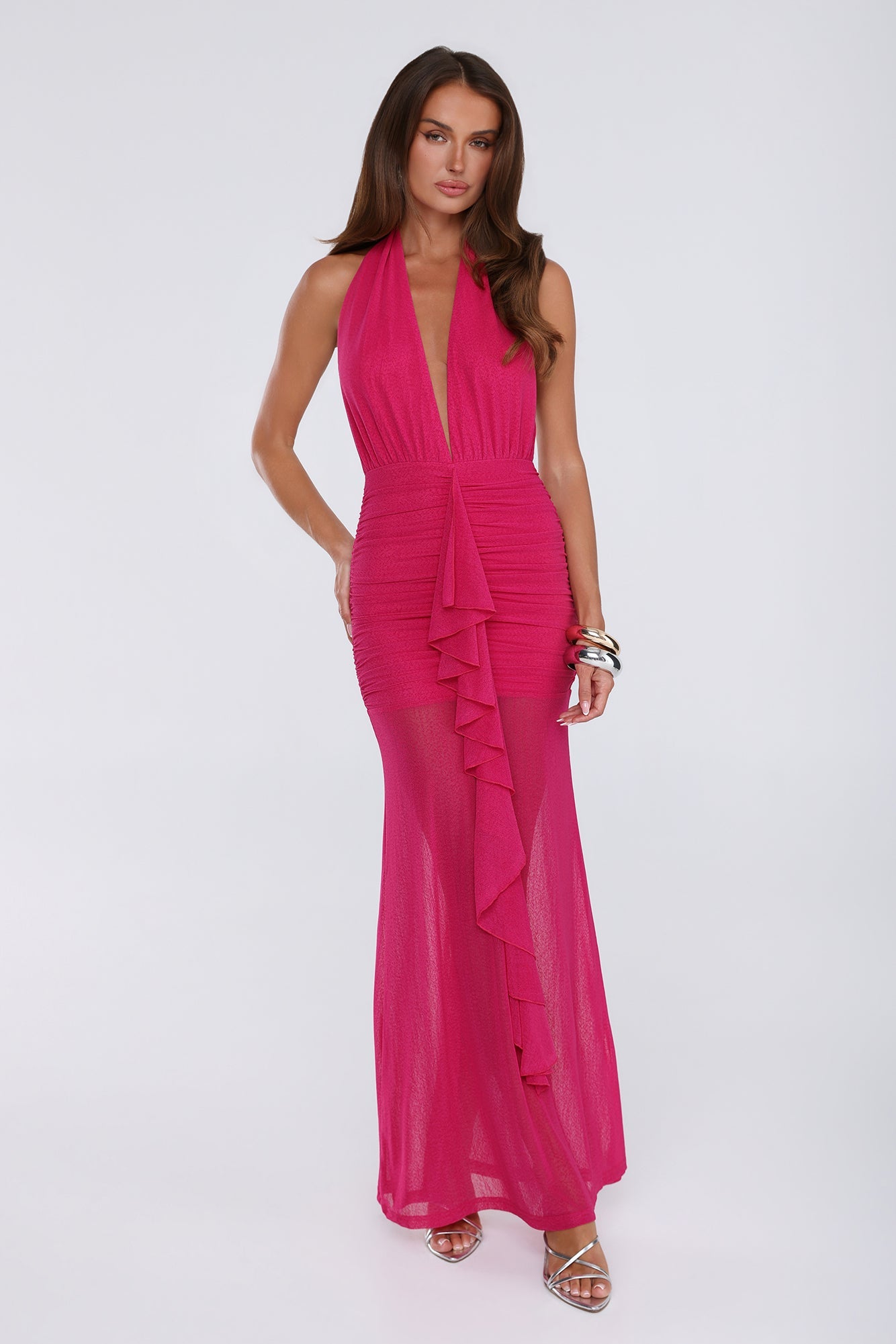 Born To Stand Out Halter Maxi Dress Pink