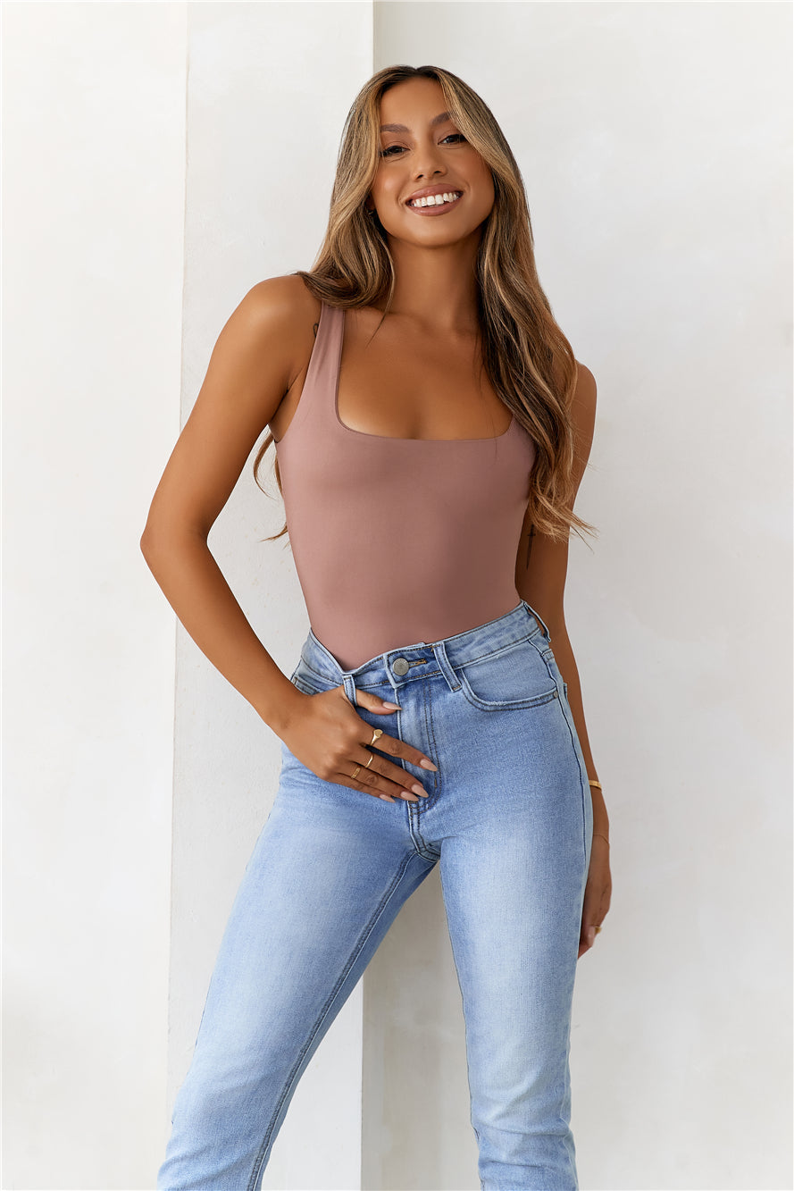 BASE  Everyday Staple Singlet Top Mocha