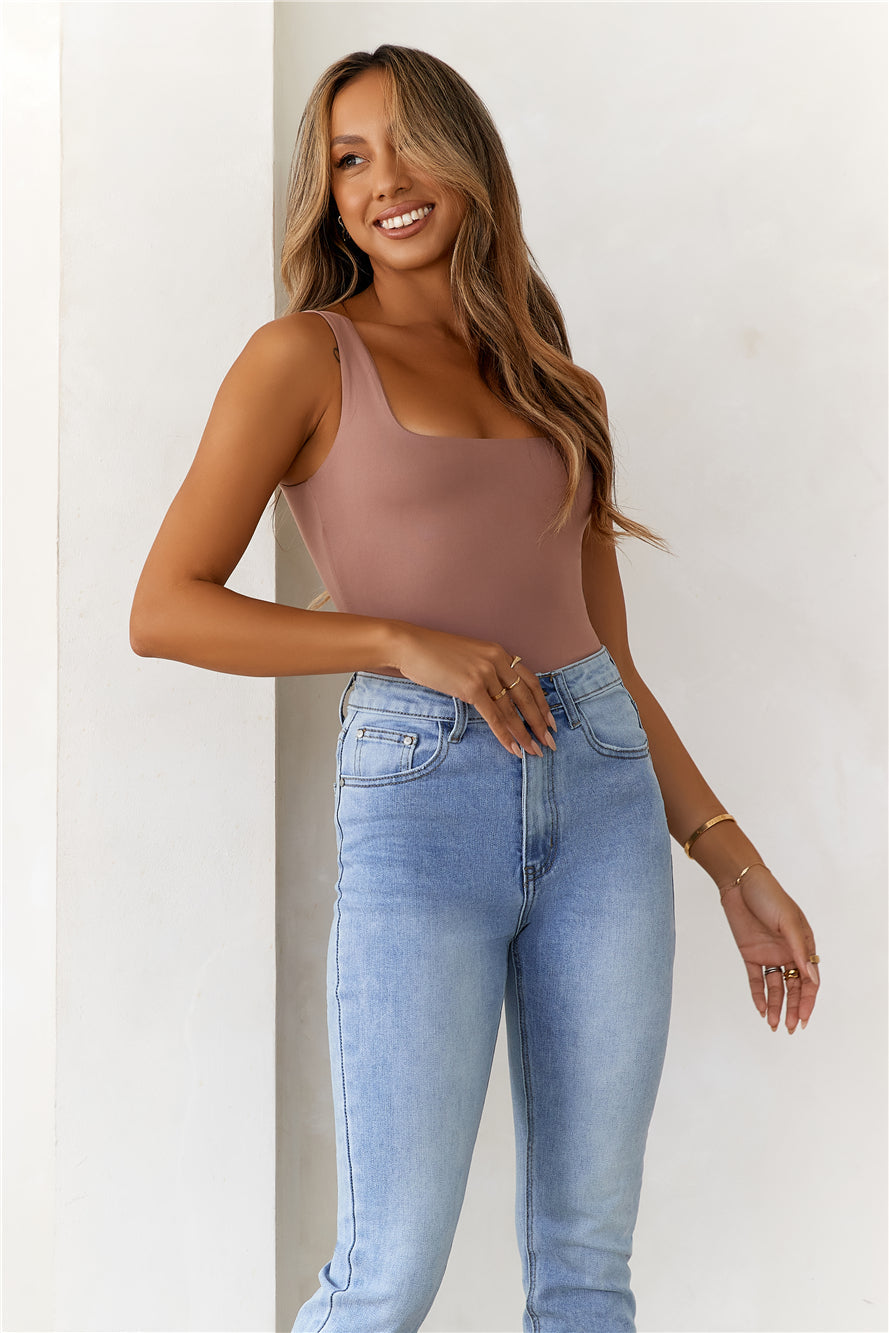 BASE  Everyday Staple Singlet Top Mocha