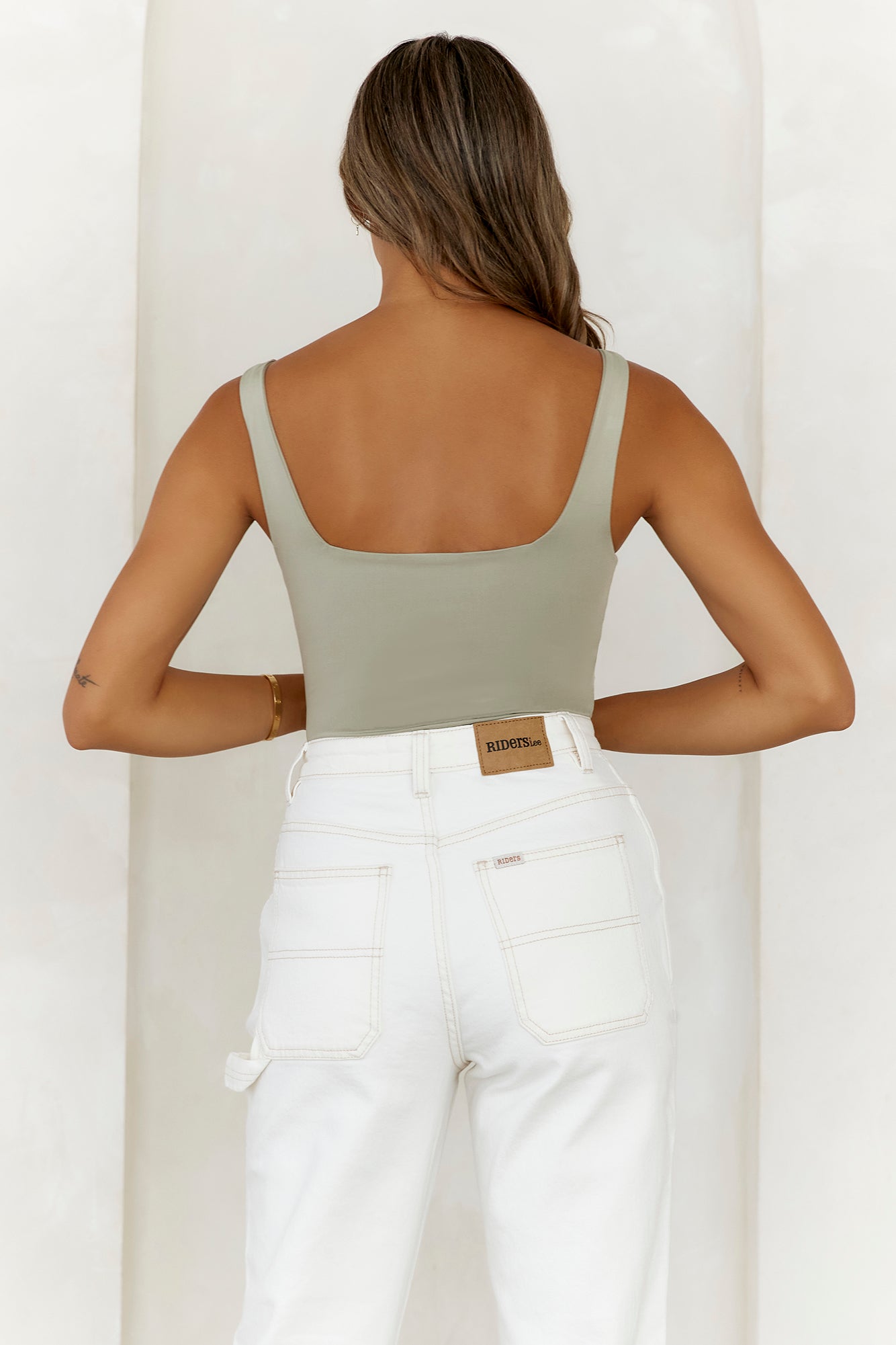 BASE  Everyday Staple Singlet Top Sage