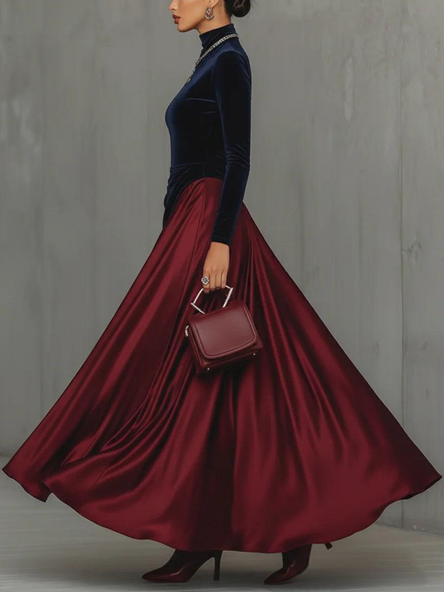 Cara | Velvet & Satin Gown