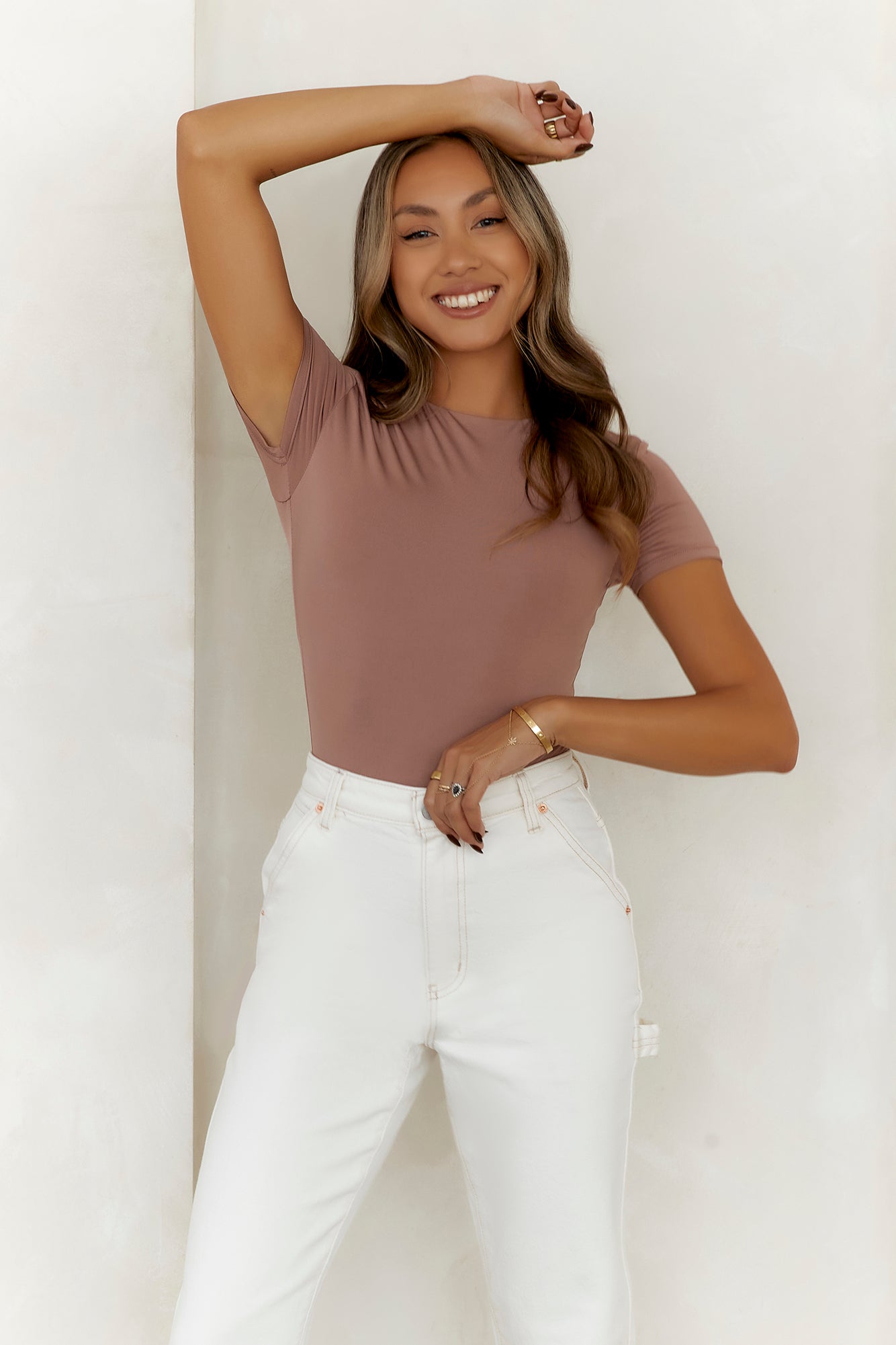 HELLO MOLLY BASE Core Contour Bodysuit Mocha
